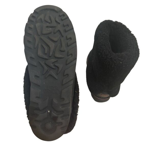 Ugg Australia Uggs Maylin Foldover Shearling Suede Boot Sz 6 Black - Picture 2 of 8